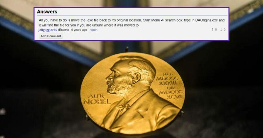 Nobel Prize to Be Awarded to Forum User From 9 Years Ago With Same Niche Problem