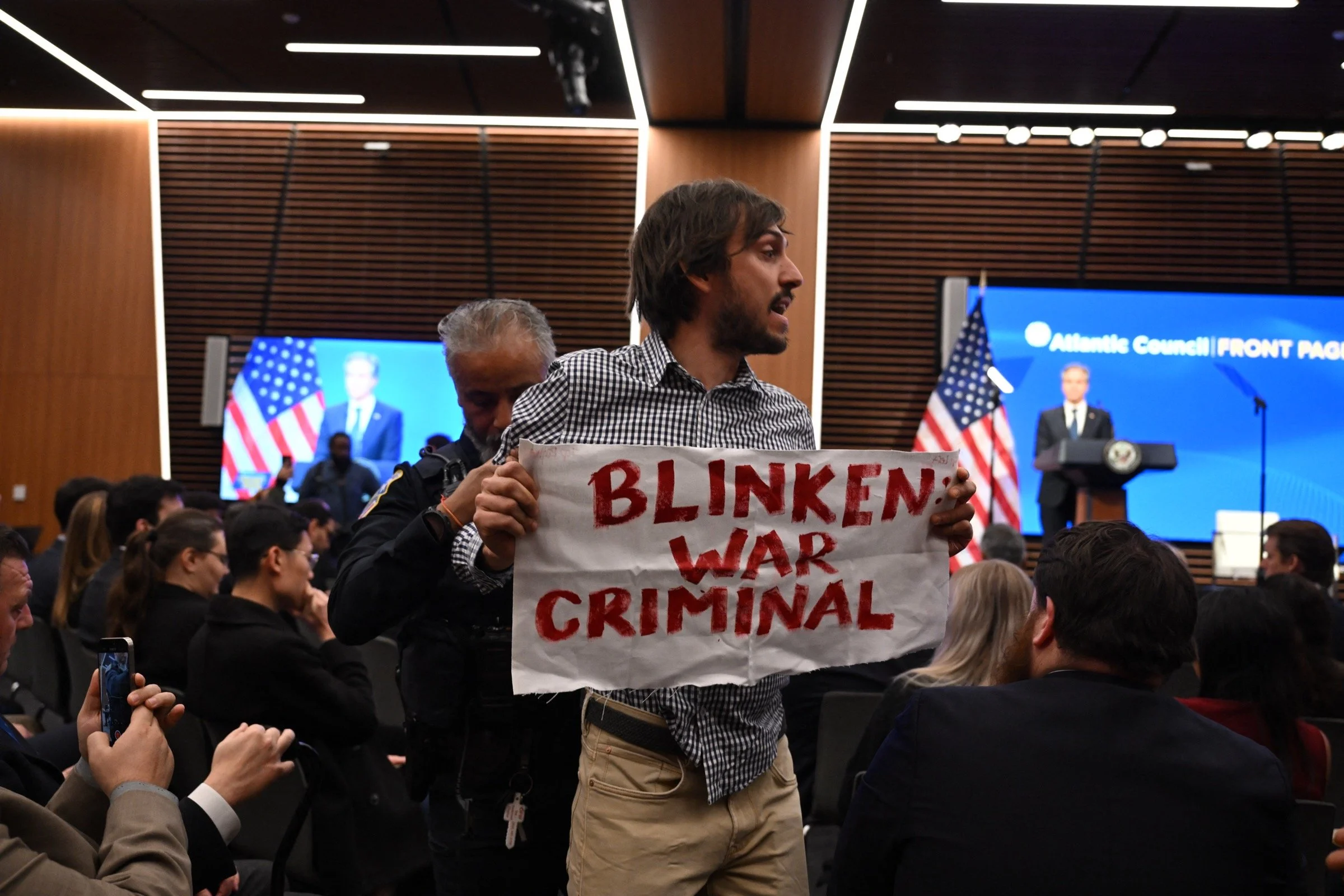 “Secretary of Genocide”: Blinken Speech Interrupted by Pro-Palestine Protesters