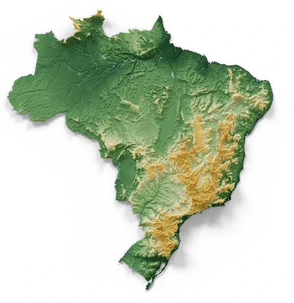 Topographic map of Brazil