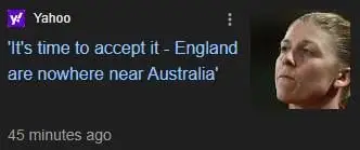 Yahoo headline: 'It's time to accept it - England are nowhere near Australia'