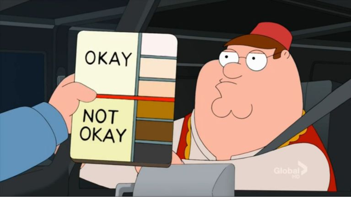 white ok brown not ok