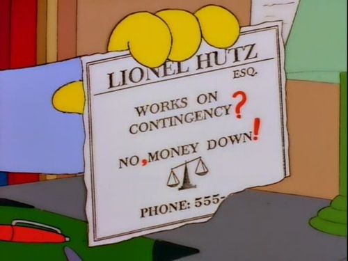 Simpsons lawyer business card