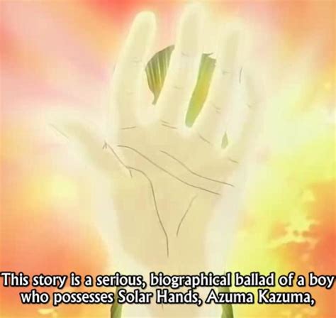 anime screenshot depicting glowing hand