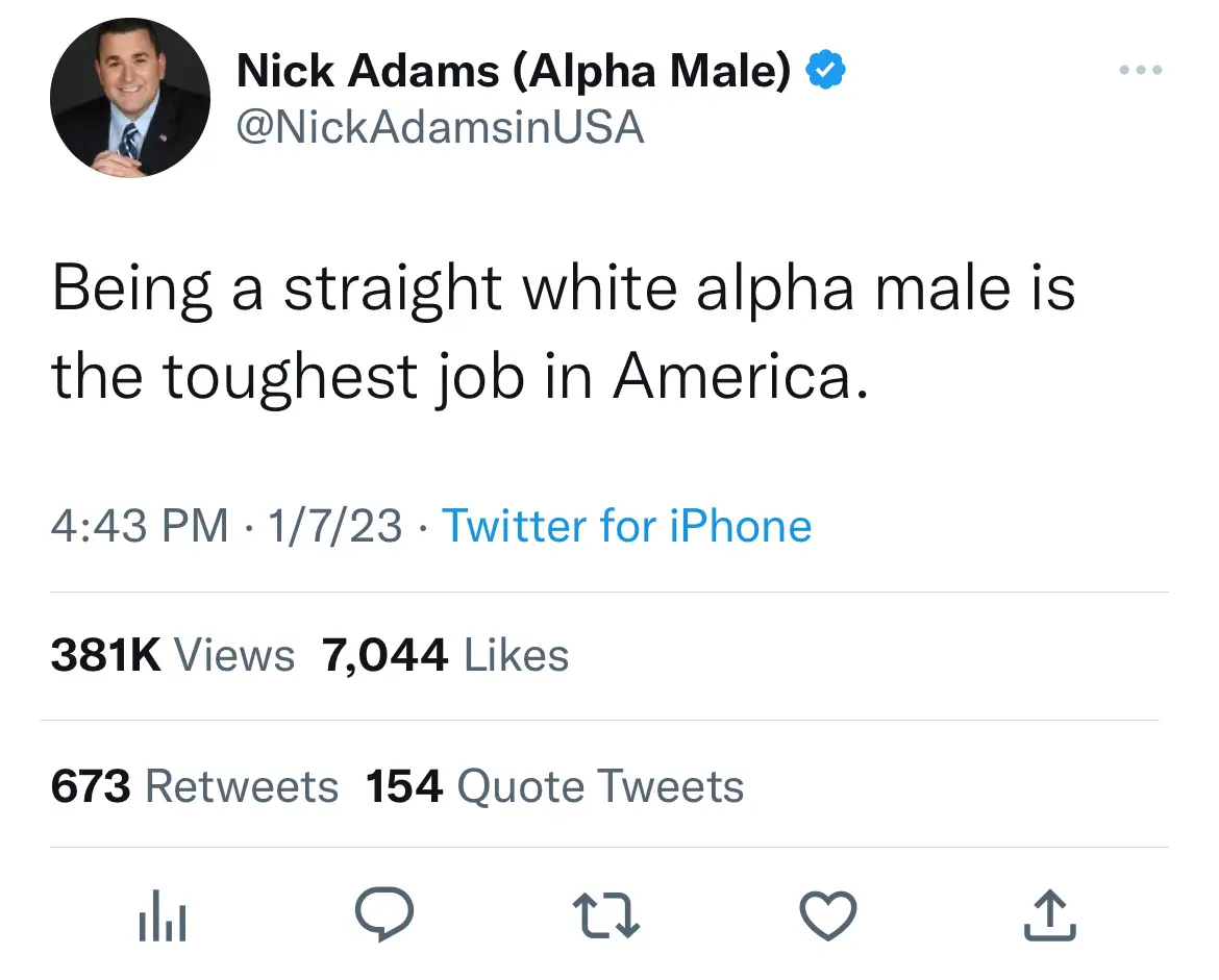 Being a straight white alpha male is the toughest job in America.