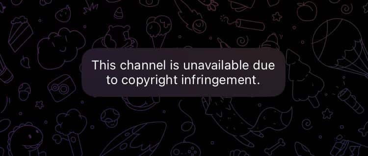 The channel is unavailable due to copyright infringement.