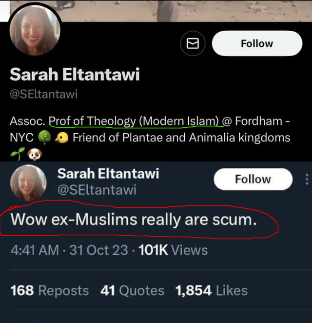 Professor of "Modern Islam" calling Ex-Muslims scum