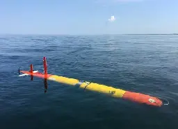 Unmanned drone boat cruising in Lake Erie