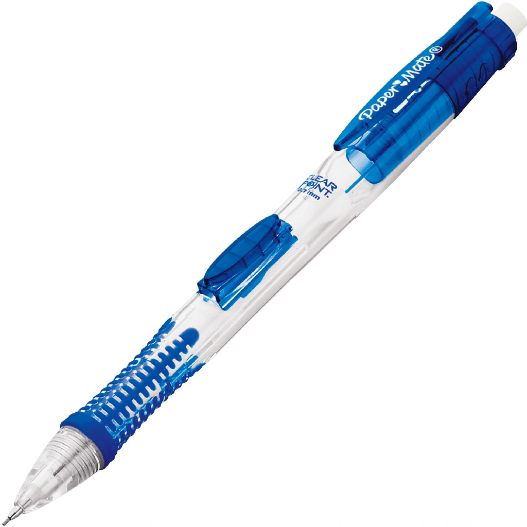 blue PaperMate clear point 0.7 mechanical pencil