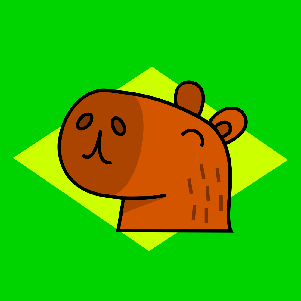 uma capivara desenhada sobre a bandeira do brasil