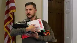 Zelensky Grabs Whatever Office Supplies He Can Get Hands On In Capitol, Saying He Needs It For War