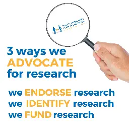 3 ways we advocate for research - we endorse research, we identify research, we fund research